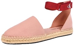 Calvin Klein Jeans Espadrilles Femme Ankle Chaussures En Toile, Rose (Cafe Creme), 38