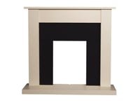 Adam Sutton Fireplace in ivory & Black/Cream, 43 Inch