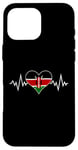 Coque pour iPhone 16 Pro Max Drapeau Kenya Vintage Heart Beat Kenya Pulse Line