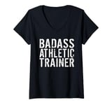 Womens Badass Athletic Trainer V-Neck T-Shirt