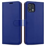 iCatchy For Motorola Edge 20 Lite Case Leather Wallet Book Flip Folio Stand View Magnetic Closure with Card Slots Case for Motorola Moto Edge 20 Lite (Blue)