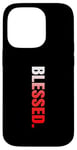 Coque pour iPhone 14 Pro Red Blessed. Graphique vertical couleur rouge