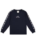 Champion Legacy Retro Sport B (306860) - Arm Logo LS Crewneck Long Sleeve T-Shirt, Navy (NNY), 11-12 years (L) Child FW24