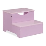 Relaxdays Marchepied pour Enfants, Petit Tabouret, 2 marches, Hauteur 25 cm, Salle Bain, MDF, accès lavabo, Violet-Rose