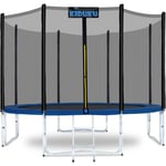 Trampoline ø 427 cm Kit Complet avec Filet de sécurité, échelle, Housse de Bord, ancrage au Sol et Accessoires Trampoline de Jardin pour Enfants