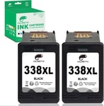 338XL Cartouches d'encre Remanufacturées pour HP Cartouche 338 XL Photosmart C3180 B8350 2605 2610 2710 Deskjet 460 5740 6520 Officejet H470 100 150 6210 6213 7210 PSC 1600 1610 Imprimante