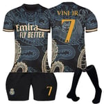 23-24 Real Madrid Dragon Black Special Edition Fotbollströjor Barn Fotbollsutrustning Nr 7 Vini No. 7 Vini 26