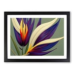 The Bird Of Paradise Flower Vol.1 H1022 Framed Print for Living Room Bedroom Home Office Décor, Wall Art Picture Ready to Hang, Black A3 Frame (46 x 34 cm)