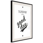 Plakat - Today Is a Good Day - 20 x 30 cm - Sort ramme med passepartout
