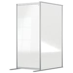 Nobo Freestanding Protective Room Divider Screen Extension Premium Plus 800 x 1800 x 600mm Aluminium, Plexiglass Acrylic Silver Anodised