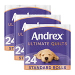 Andrex Toilet Rolls x72 Supreme Quilts Fragrance-Free 3 Ply Toilet Paper