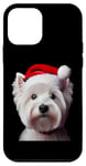 Coque pour iPhone 12 mini West Highland White Terrier avec bonnet de Père Noël Chien Maman