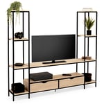 Ensemble meuble TV 164 cm DETROIT avec étagères design industriel