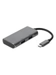 Deltaco USB 3.1 Gen 2 hubb 2xUSB-C 2xUSB-A spc USB Hub - 4 porte - Grey