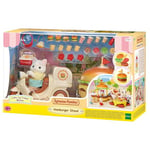 Sylvanian Families - Le Stand de Hamburgers - Coffret 20 Accessoires et 1 Figurine - Plongez dans Le Monde Imaginaire de la Famille Sylvanian - Maisons de poupées et Jouets Enfant 3 Ans et + - 5757