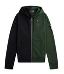 Raf Simon Fred Perry Destroyed Zip Though Zip Hoody Sweatshirt Fir Green Medium