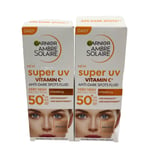 2x GARNIER Super UV Vitamin C Anti-Dark Spot Fluid SPF50+ 40ml