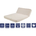 Matelas Très Ferme Pour bz 120x190 x 15 cm - Dim Assise 60 cm - Déhoussable Housse Lavable - 5 zones de Confort - Ame embourrage 100 % polesther