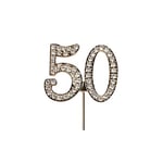 Cake Star Diamante Gold Cake Number, Sparkling Number on Strong Metal Wire, Baking Decorations for Birthday or Anniversary, Give Cakes a Personal Touch - Gold 50