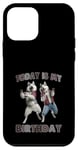 Coque pour iPhone 12 mini Aujourd'hui, c'est mon anniversaire, Husky Friends Fun