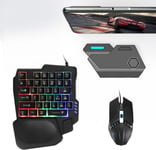 Combo Clavier Et Souris De Jeu À Demi-Main, Pour Convertisseur De Souris Clavier Mix Se, Demi-Clavier Rétroéclairé K13 Rvb, Souris G4, Support De Téléphone Pour Android Pour