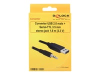 Delock Converter Usb 2.0 > Serial-Ttl 3.5 Mm Stereo Jack - Seriell Adapter - Usb 2.0 - Seriell - Svart