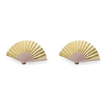 eBuyGB 1335298 Folding Handheld Pretty Hand Fan Wedding Party Accessory For Wedding Gift, Party Favors, DIY Decoration, Summer Holidays, Home Décor, Gold (Pack of 2)