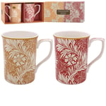 2 FINE CHINA WILLIAM MORRIS MEADOW MUGS GIFT BOXED PRESENT MUG SET COFFEE TEA