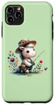 iPhone 11 Pro Max Adorable Horse Fishing and Floral On Green Case