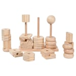 Wood Little Shapes Stapelleksak | Beige | 2-4 years