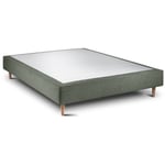 Sommeil De Plomb - Sommier Tapissier Tissu Vert 140x200 H35cm