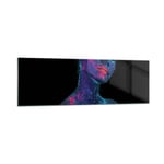 Impression sur Verre 160x50cm Tableaux Image Photo Femme Ultraviolet Paillettes