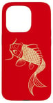 Coque pour iPhone 15 Pro Or Chinois Carpe Asiatique Japonais Koi Poisson Golden Koi