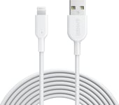 cable iPhone,PowerLine II Câble Lightning vers USB résistant certifié MFi pour iPhone XS/XS Max/XR/X/8/8 Plus/SE/7/7 Plus/6s/6/6 Plus/5S/5/iPad Pro(Blanc,3m)(Q606)