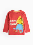 Tu Red I Am Four Dinosaur Graphic T-Shirt 3-4 years Years male