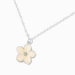 Claire's Collier à pendentif fleur émaillée couleur argentée