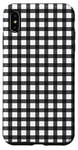 iPhone XS Max Black White Checkered Plaid Flannel Gingham Pattern Checker Case