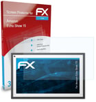 atFoliX 3x Protecteur d'écran pour Amazon Echo Show 15 clair