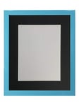 FRAMES BY POST 0.75 Inch Blue Picture Photo Frame with Black Mount 6 x 4 Image Size 4 x 3 Inch Plastic Glass