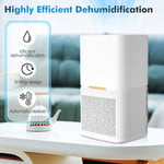 1.6L Large Dehumidifier Portable Quiet Home Air Dryer for Mould Moisture Damp UK