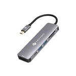 NOVOO Hub USB C, Adaptateur USB C vers HDMI 6 en 1 avec Charge PD 100 W, HDMI 4K, 2 Ports USB 3.0, Lecteur SD/Micro SD pour MacBook Air/Pro et Autres appareils de Classe C (câble de 10 cm)