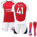 24-25 Rice 41 Arsenal Hemma Ny Fotbollströjor Träningsuniformer För Barn & Vuxna Adult XXL(190-200cm)