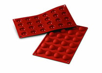 Silikomart 20.006.00.0060 SF006 Moule Forme Demi-Sphères 24 Cavités Silicone Terre Cuite Rouge