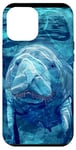 Coque pour iPhone 12 Pro Max Save The Manatee Crystal River FL Bleu abstrait rayé