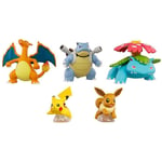 Pokemon Set 5 Figurine Kanto Region Pikachu Charizard Blastoise Eevee TOMY