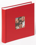 walther Design Photo Album Red 200 Photos 13 x 18 cm Memo Album with Punched Cover, Fun ME-116-R