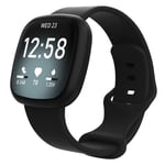 Silikonarmband Fitbit Versa 4/Sense 2 Svart (Storlek: S)