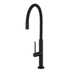 Black Kitchen Tap Sink Single Lever Flexible Spout Rinser Mixer Mono Tap UK