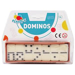 FLYPOP'S - Dominos - Jeu de Société - 140858 - Blanc - Plastique - 2 à 4 Joueurs - Enfant - Adulte - Jeux de Voyage - 4 cm x 2 cm - À Partir de 4 Ans