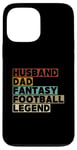 Coque pour iPhone 13 Pro Max Mari et papa Fantasy Football Legend Funny Men Retro